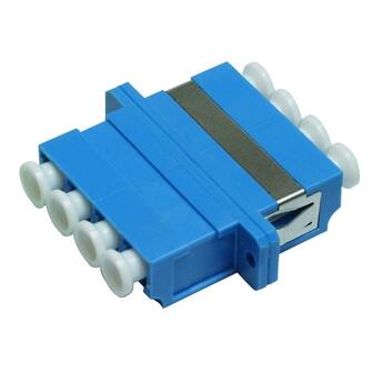 ADA-LCQUADBLUE-W Fiberworks AS  Adapter SM LC-QUAD Blue With flange, metall clip, Zr. sleeve